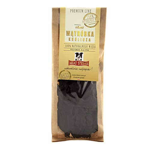 Franjas secas de hígado de conejo, merienda 100% natural, merienda para perros, carne seca en tiras, alimento para perros, masticación natural, tiras de carne, deliciosas galletas para perros (120g)