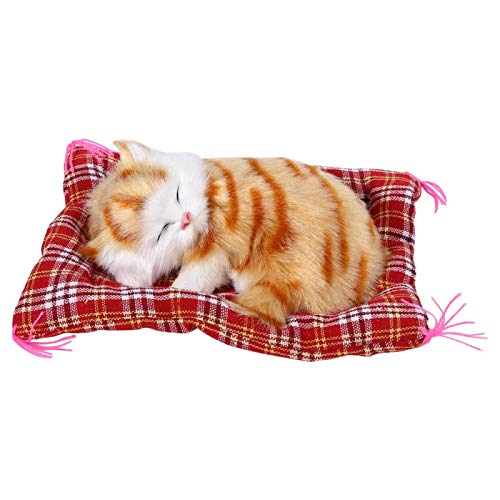 Freyla Gatito de Peluche de Juguete -1 Piezas Super Lindo Mini simulación Que Suena durmiendo Gatitos Gatos Juguetes de Peluche muñeca (Sello Amarillo llamará)