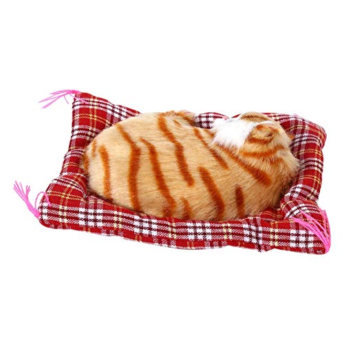 Freyla Gatito de Peluche de Juguete -1 Piezas Super Lindo Mini simulación Que Suena durmiendo Gatitos Gatos Juguetes de Peluche muñeca (Sello Amarillo llamará)