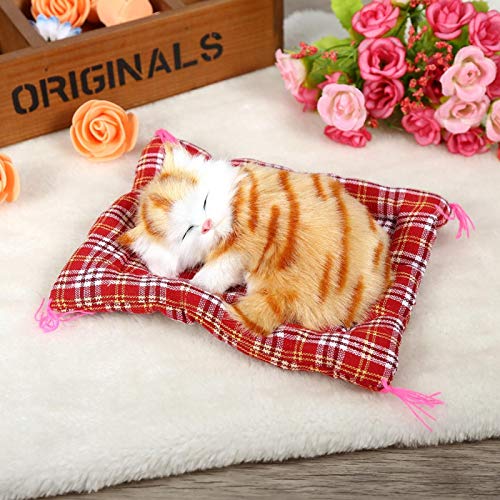 Freyla Gatito de Peluche de Juguete -1 Piezas Super Lindo Mini simulación Que Suena durmiendo Gatitos Gatos Juguetes de Peluche muñeca (Sello Amarillo llamará)