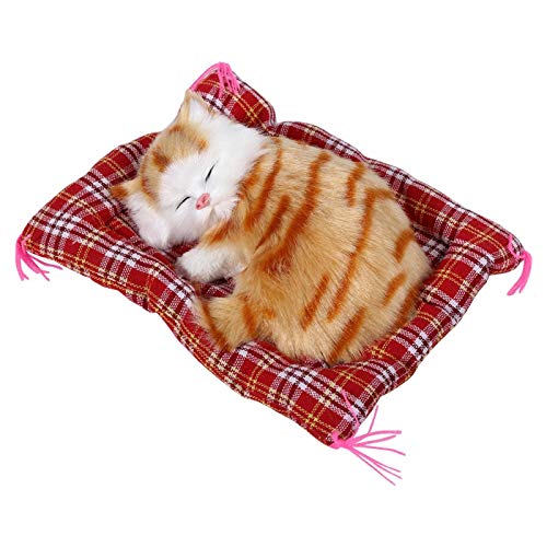 Freyla Gatito de Peluche de Juguete -1 Piezas Super Lindo Mini simulación Que Suena durmiendo Gatitos Gatos Juguetes de Peluche muñeca (Sello Amarillo llamará)
