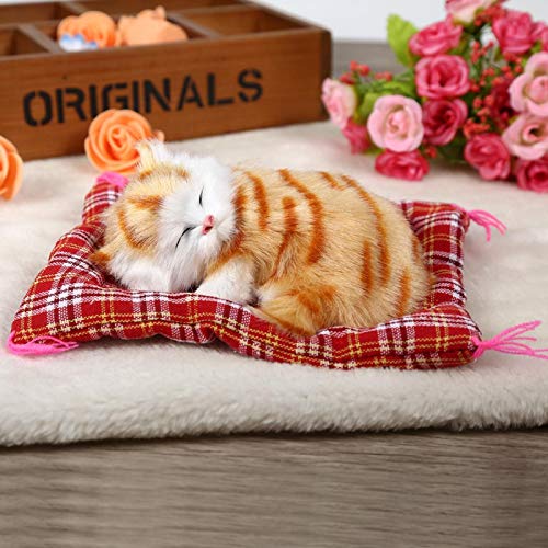 Freyla Gatito de Peluche de Juguete -1 Piezas Super Lindo Mini simulación Que Suena durmiendo Gatitos Gatos Juguetes de Peluche muñeca (Sello Amarillo llamará)