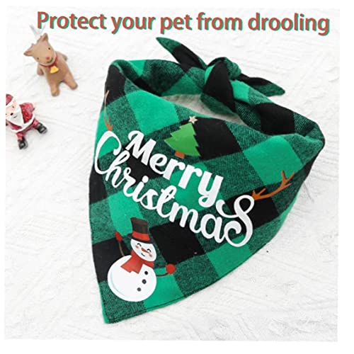 Froiny 2 Pcs Navidad Perro Pañuelo Clásico Celose Mascota Bufanda Triángulo Babero Feliz Navidad Santa Muñeco Nieve Impresión Mascota Pandana para Perro Gato Mascotas