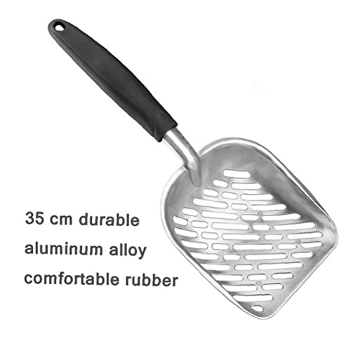 Froiny Metal Cat Litter Pala Grande Hueco Aleación Aluminio Heces Pala Artefacto Tofu Heces Pala Gato Heces Pala Cat Supplies