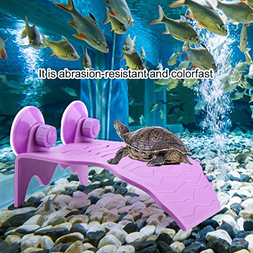 Ftvogue Tortuga de plástico Plataforma para Tomar el Sol Acuario Decoración Pecadero Ventosa Escalada Isla Flotante(01)