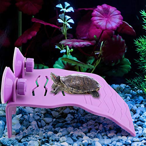 Ftvogue Tortuga de plástico Plataforma para Tomar el Sol Acuario Decoración Pecadero Ventosa Escalada Isla Flotante(01)