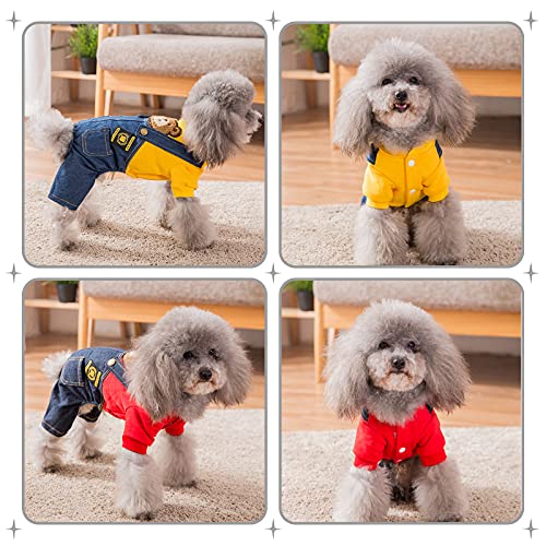 Galatée Mono para Perros pequeños, Ropa para Perros y Gatos, Ropa Bonita para Mascotas, Abrigo cálido de Invierno, Monos para Mascotas para Perros y Gatos pequeños(M, Rayas Azules)