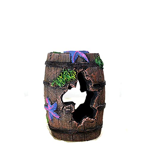 GaoF Decoraciones para peceras Decoraciones de Barril Roto para Acuario Tronco de Madera para pecera