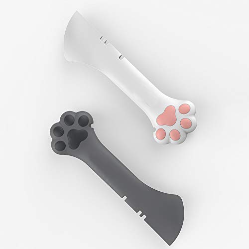 Gaoominy Cuchara de Comida Enlatada para Mascotas, Abrelatas Multifuncional, Comida para Mascotas, Comida Enlatada, Cuchara Mixta, Abrelatas de Comida para Gatos, Gris Oscuro
