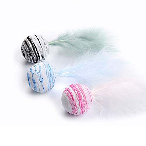 Gato Juguete Star Ball Plus Pluma, lanzando bola de juguete con ligero, material EVA bola de espuma ligera para gato