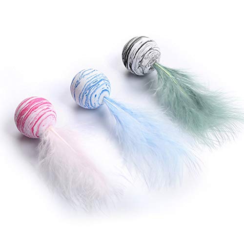 Gato Juguete Star Ball Plus Pluma, lanzando bola de juguete con ligero, material EVA bola de espuma ligera para gato