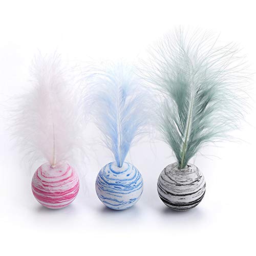 Gato Juguete Star Ball Plus Pluma, lanzando bola de juguete con ligero, material EVA bola de espuma ligera para gato
