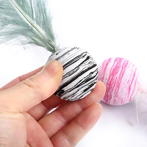 Gato Juguete Star Ball Plus Pluma, lanzando bola de juguete con ligero, material EVA bola de espuma ligera para gato