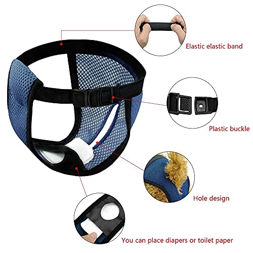 Genérico Pañal Reutilizable para Perros- Braga Higiénica para Perra en celo- Pañales Sanitarios para Mascotas pequeñas y Medianas-Talla M (38cm a 50cm)