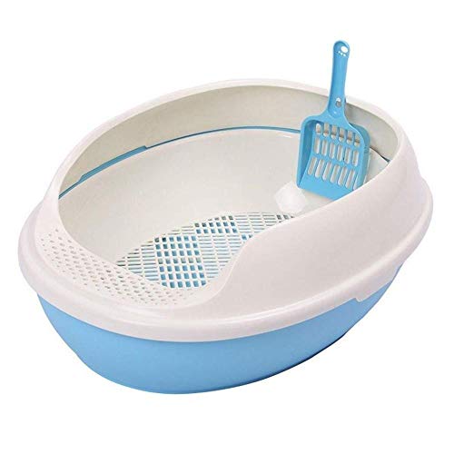 gengxinxin Gatitos Aseo Cat Litter Box Arenero Gatos Protege El Suelo Y La Alfombra Artículos para Mascotas Cat Cat Toilet and Pug Catty Pet Detergent (Color: Rosa)-Azul