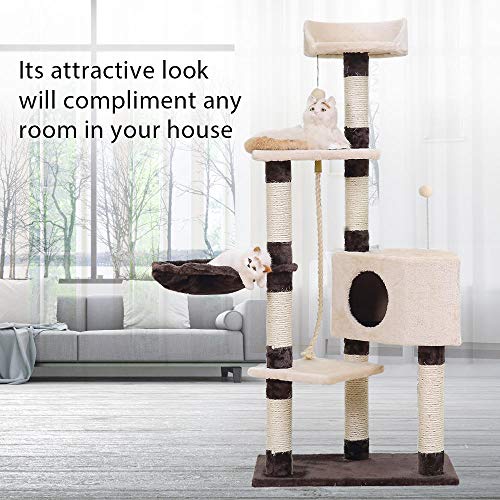 gengxinxin para Gatos con Árbol para Gatos Gatos Rascador con 2 Estilos 53in Cat Tree Cat Toys Árbol De Mascotas para Gatos Pet Tower Cats Toys Cat Scratchers Tree para Mascotas House Play-Style A