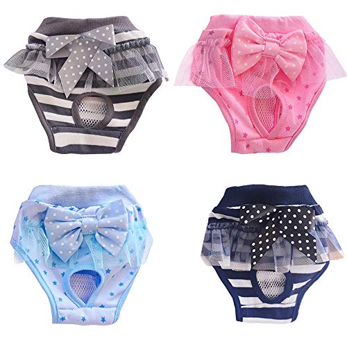 GHKK Pañales para Perros, Pantalones fisiológicos Sanitarios para Mascotas, pañales para Perros, Pantalones Cortos Lavables para Perros, Bragas, Ropa Interior para menstruación, Bragas para Mascotas