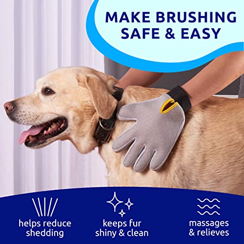 Guantes de aseo para mascotas, izquierda + derecha, diseño mejorado de cinco dedos, para gatos, perros y caballos, piel larga y corta, cepillo suave para desvertimiento – a tu mascota le encantará