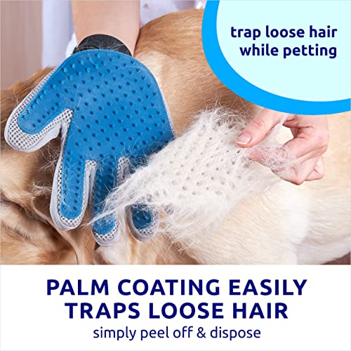Guantes de aseo para mascotas, izquierda + derecha, diseño mejorado de cinco dedos, para gatos, perros y caballos, piel larga y corta, cepillo suave para desvertimiento – a tu mascota le encantará