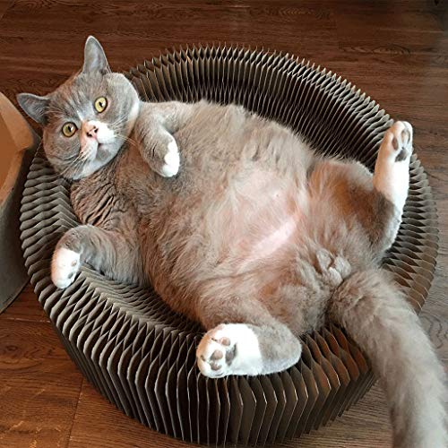 HAINAN Sofá de cartón corrugado rascador para gatos, sofá cama con catnip para gatito, cómodo nido para mascotas, para que los gatos se escondan, duerman o nido