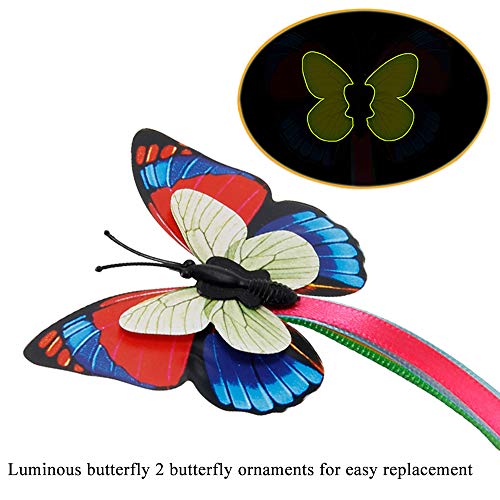 HanDingSM Juguetes con Plumas,Mascota Gato Interactivo Juguete con 360 ° eléctrico Giratorio Intermitente Mariposas Juguetes (Amarillo)
