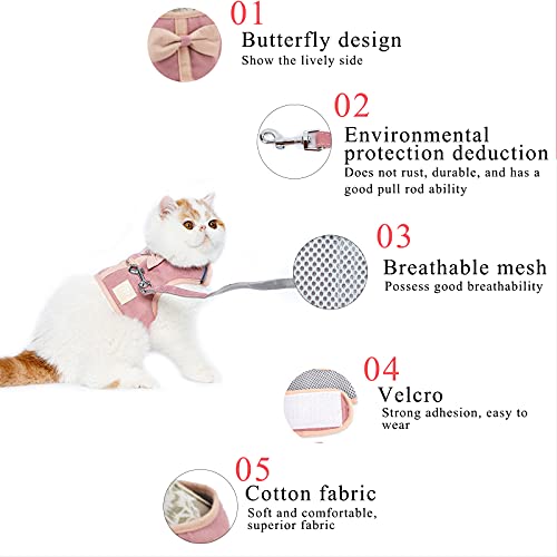 Havenfly Arnés y Correa para Perros, Juego de arnés de Malla Dulce para Cachorros y Gatos, Chaqueta de Cachorro respiratoria Juego de Exterior Ajustable arnés con Tira (A-Red, L)