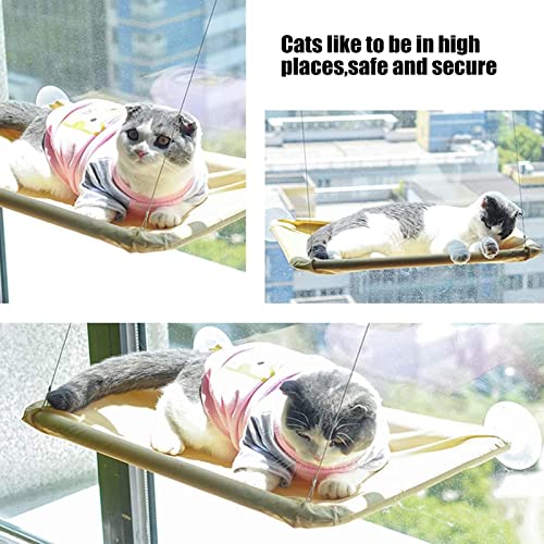 HENGBIRD Hamaca para ventana con potente ventosa, silla para gatos con ventosa, hamaca para gatos, hamaca para mascotas desmontable y fácil de limpiar