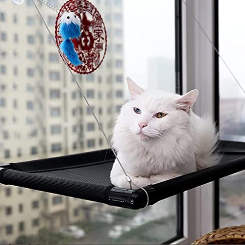 HENGBIRD Hamaca para ventana con potente ventosa, silla para gatos con ventosa, hamaca para gatos, hamaca para mascotas desmontable y fácil de limpiar