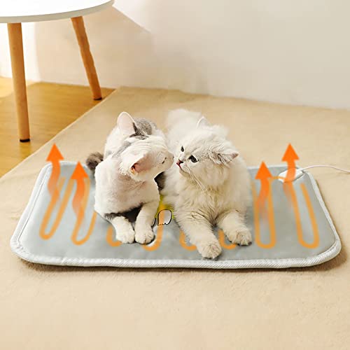 HGML Almohadilla Térmica para Mascotas, Almohadilla Térmica Redonda Gatos, Almohadilla Térmica Impermeable Temperatura Ajustable Mascotas, Eléctrica Mascotas Pequeñas Med 50 * 50cm