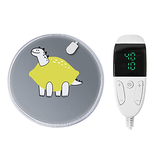 HGML Almohadilla Térmica para Mascotas, Almohadilla Térmica Redonda Gatos, Almohadilla Térmica Impermeable Temperatura Ajustable Mascotas, Eléctrica Mascotas Pequeñas Med 50 * 50cm