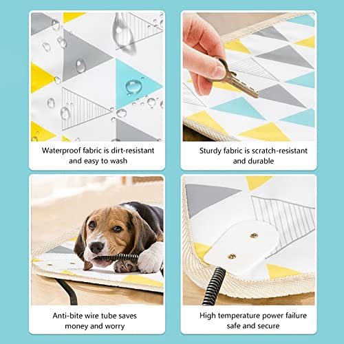 HGML Almohadilla Térmica para Mascotas, Colchoneta Térmica para Perros, Colchoneta Térmica Impermeable para Perros, con Temporizador De 12 Niveles Y 9 Niveles De Temperat Blue-30 * 30cm
