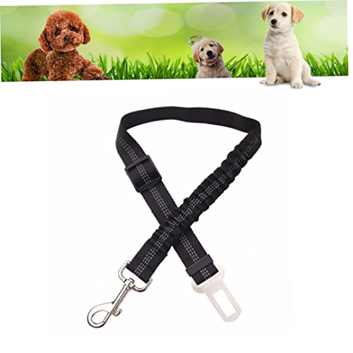 Hilai Cinturón De Seguridad para Perros Cinturón De Perro Búfer De Perros Arnés De Seguridad Ajustable Plomo Elástico De Mascota Arnés con Tampón Bungee Negro
