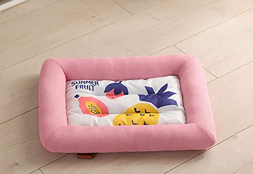 HYISHION Alfombrilla Refrescante para Perros Gatos, XL 80 * 65cm Alfombra Refrescante Refrigeración Automática, Alfombra de Enfriamiento Manta en Verano para Perros Gatos,Rosado,M