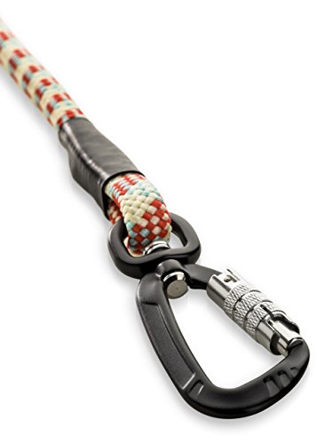 Jack & Russell Correa para Perro Premium Kosmo - Correa de Mano Soft-Grip Incl. Bolsa de Yute (Rojo/Crema/Turquesa)