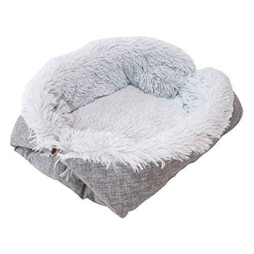 Janjunsi Mascota Gato Perro Dormido Bolso - 2 en 1 Cueva Mimosa Plegable Cómodo Gato Cueva Cama Cama Gatos Casa con Vellón