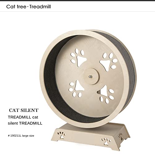 JeeKoudy Cancha De Cinta Redonda con Rueda De Fortuna, Gato Ejercicio Muebles para Mascotas Torre Gato con Postes De Rasguños Casa De Pey Play Correr Ejecución Giro para Gatos Rueda De Movimiento