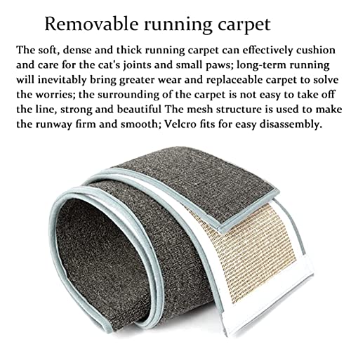 JeeKoudy Cancha De Cinta Redonda con Rueda De Fortuna, Gato Ejercicio Muebles para Mascotas Torre Gato con Postes De Rasguños Casa De Pey Play Correr Ejecución Giro para Gatos Rueda De Movimiento