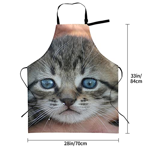 JOCHUAN Animal Gato Gatito Mascotas Gato Doméstico Tabby Gris Delantal Parrilla Para Hombre Animal Gato Gatito Mascotas Gato Doméstico Tabby Gris Corbata Ajustable Con Bolsillos Para Adult