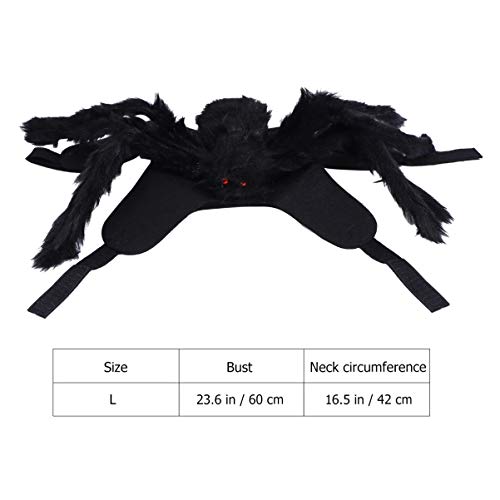 jojofuny Disfraz de Mascota Araña de Halloween Disfraz de Gato Araña Peluda Cosplay Ropa Negra Araña de Peluche Trajes Vestir para Perros Pequeños Perros Medianos Gatito L
