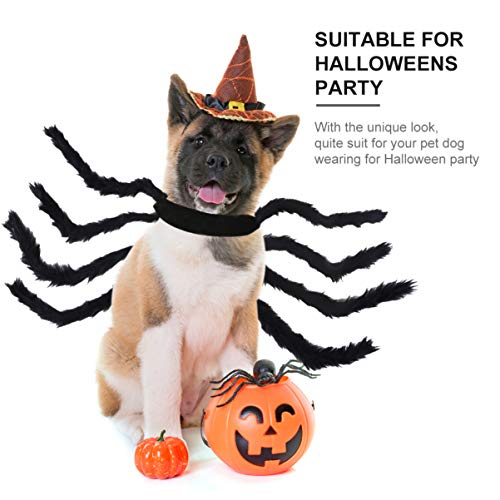 jojofuny Disfraz de Mascota Araña de Halloween Disfraz de Gato Araña Peluda Cosplay Ropa Negra Araña de Peluche Trajes Vestir para Perros Pequeños Perros Medianos Gatito L