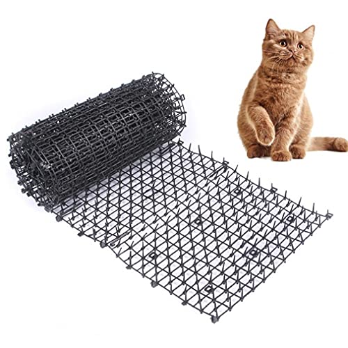 Jorzer Gato De Disuasión Mat Gato del Jardín Tapón Gato Repelente Mat Plana Prickle Perro Franja De Excavación De Disuasión para Interiores Y Exteriores Negro M