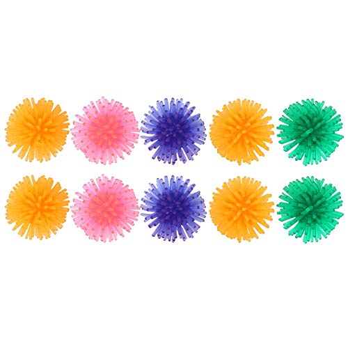 Juguete de Bolas de Gato, 10 Piezas 3,5 cm TPR portátil Colorido Captura de persecución Juguete de Bola de Gato Mascota Flor Burr Ball ejercitador Juguete de Juego Interactivo