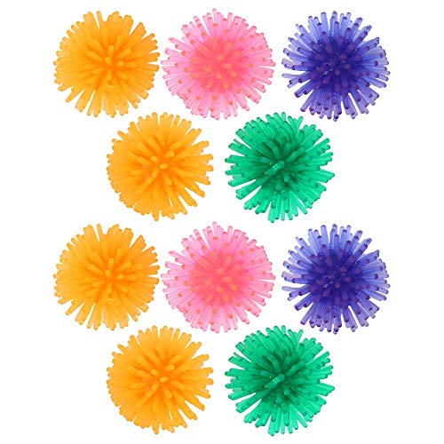 Juguete de Bolas de Gato, 10 Piezas 3,5 cm TPR portátil Colorido Captura de persecución Juguete de Bola de Gato Mascota Flor Burr Ball ejercitador Juguete de Juego Interactivo