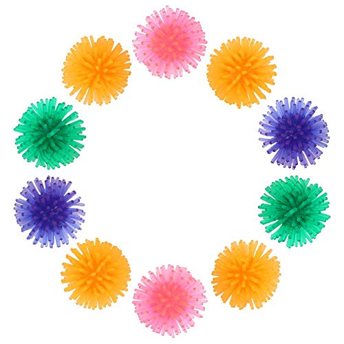 Juguete de Bolas de Gato, 10 Piezas 3,5 cm TPR portátil Colorido Captura de persecución Juguete de Bola de Gato Mascota Flor Burr Ball ejercitador Juguete de Juego Interactivo