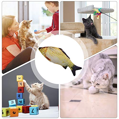 Juguete para Gatos con Forma de pez 20Cm Catnip Catmint Cat Favor Simulación Fish Cat Toys Poste rascador con Forma de pez Peluche Corto para Mascotas Suministros - Multicolor Crucian