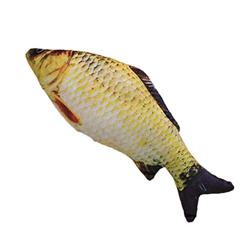 Juguete para Gatos con Forma de pez 20Cm Catnip Catmint Cat Favor Simulación Fish Cat Toys Poste rascador con Forma de pez Peluche Corto para Mascotas Suministros - Multicolor Crucian