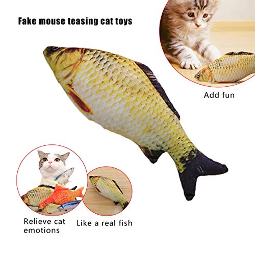 Juguete para Gatos con Forma de pez 20Cm Catnip Catmint Cat Favor Simulación Fish Cat Toys Poste rascador con Forma de pez Peluche Corto para Mascotas Suministros - Multicolor Crucian