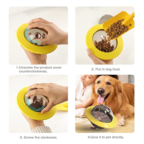 Juguetes de mascicio para perros Volando platillo juego de perro Discos de vuelo juguetes gato masticar fugas lento alimento alimentador bola cachorro IQ Entrenamiento juguete anti choke rompecabezas