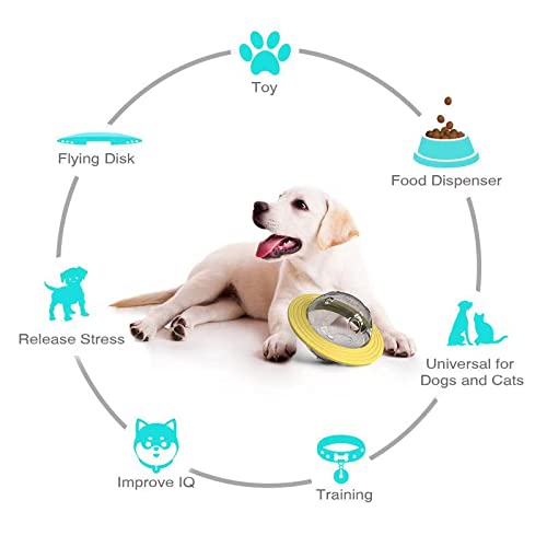Juguetes de mascicio para perros Volando platillo juego de perro Discos de vuelo juguetes gato masticar fugas lento alimento alimentador bola cachorro IQ Entrenamiento juguete anti choke rompecabezas