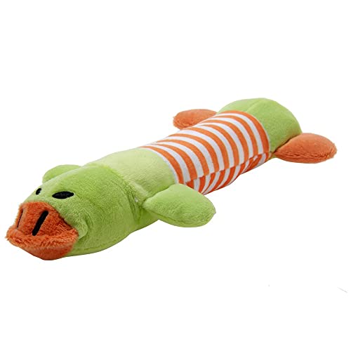 Juguetes de Peluche para Perros con Sonidos Juguetes para morder de Perros Productos para Mascotas Juguetes Interactivos Largas Diferentes Animales 22-24CM Pato Verde